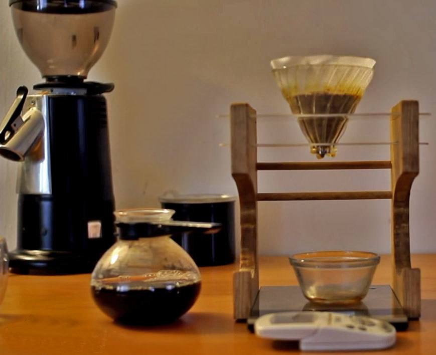 coffee-through-Pour-over-(manual-drip) Coffee making with Pour over or manual drip coffee maker