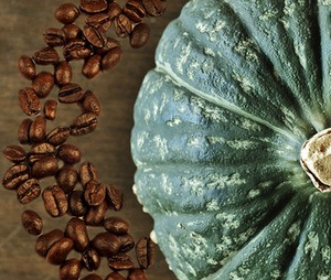 Coffee beans and pumpkin